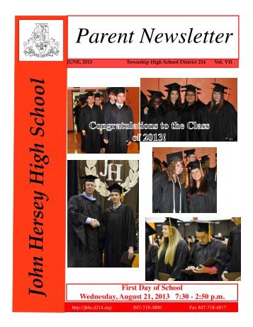 June Newsletter Available - John Hersey High School - High School ...