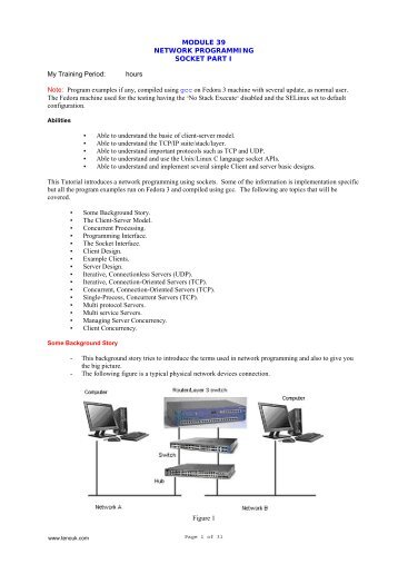 GNU C Socket programming on Unix Linux ... - Tenouk C & C++