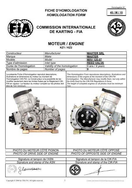 MOTEUR / ENGINE - maxter engines
