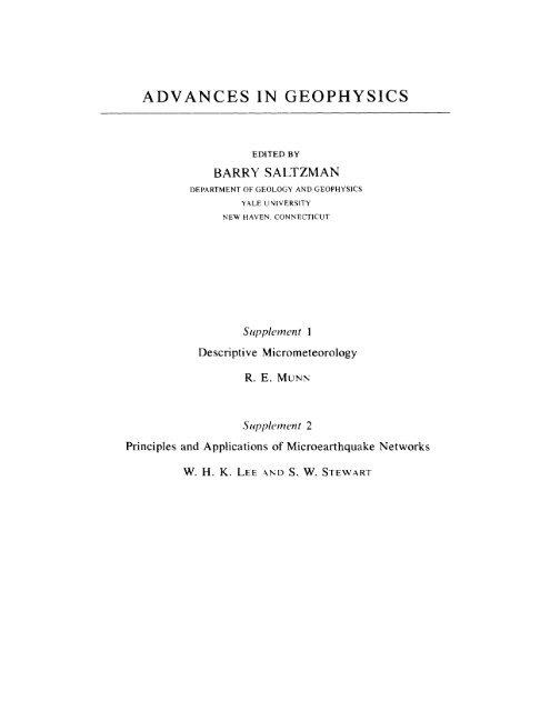 principles and applications of microearthquake networks