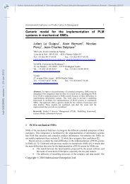 Generic model for the implementation of PLM systems in mechanical ...