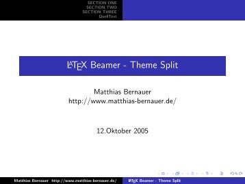 LATEX Beamer - Theme Split - Matthias Bernauer