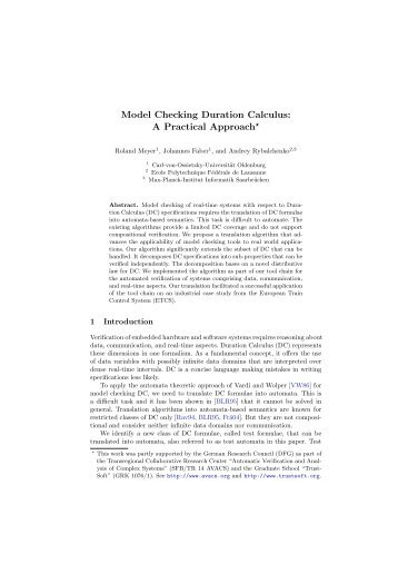 Model Checking Duration Calculus - UNU-IIST