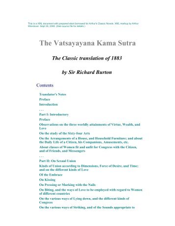 The Vatsayayana Kama Sutra - Sir Richard Francis Burton (1821 ...