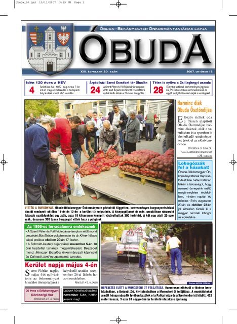 Óbuda újság 2007/20. szám - Óbuda-Békásmegyer