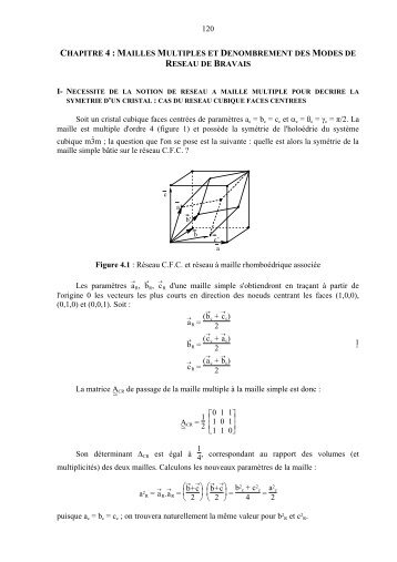 mailles multiples et denombrement des modes de reseau ... - CRM2