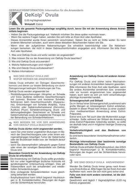 Oekolp nebenwirkungen