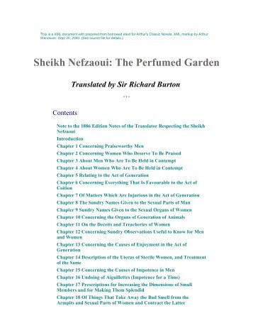 Sheikh Nefzaoui The Perfumed Garden