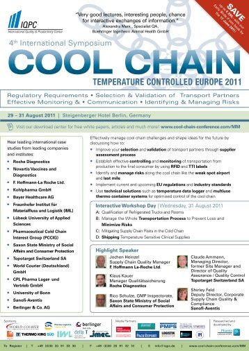 TEMPERATURE CONTROLLED EUROPE 2011 - imec Messtechnik ...