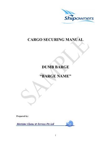 CARGO SECURING MANUAL DUMB BARGE ... - Shipowners