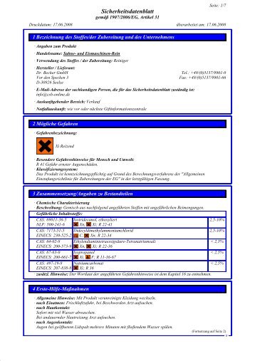 Sicherheitsdatenblatt - eismaschine.de