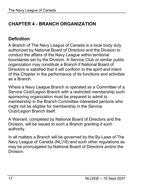 The Navy League of Canada 1 NL(35)E â 15 Sept 2007