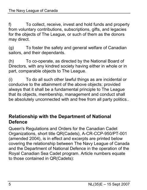 The Navy League of Canada 1 NL(35)E â 15 Sept 2007