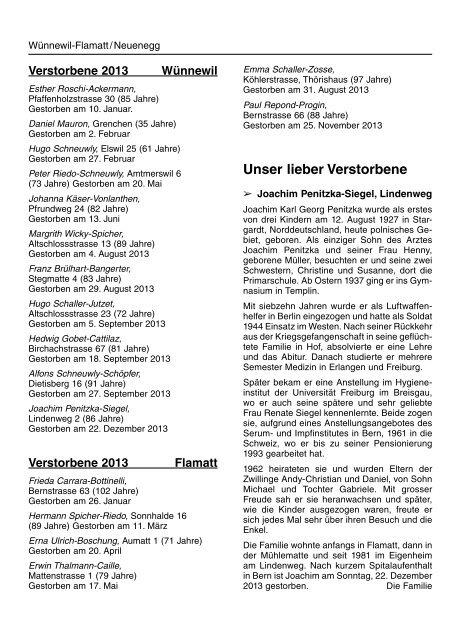 Pfarrblatt Februar 2014 - Pfarrei Wünnewil-Flamatt