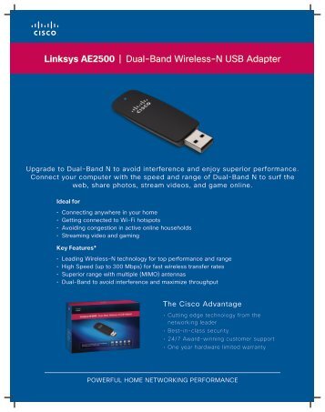 Linksys AE2500 | Dual-Band Wireless-N USB Adapter - MgManager