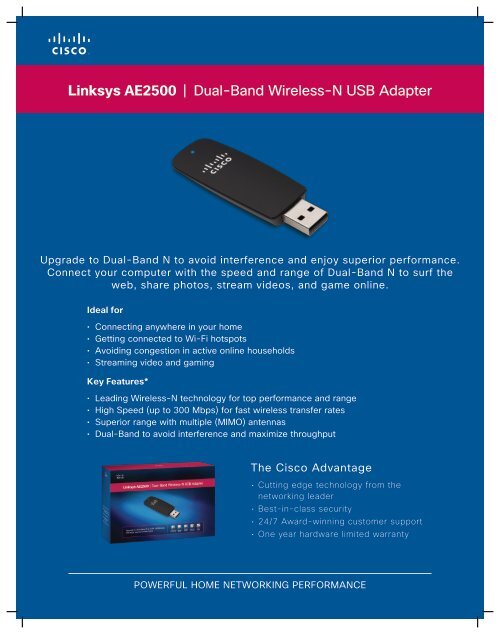 Linksys AE2500 | Dual-Band Wireless-N USB Adapter - MgManager
