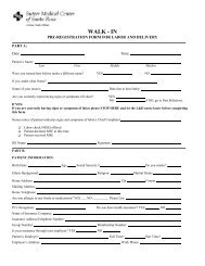 Labor and Delivery Pre-Registration Form (English) - Sutter Medical ...