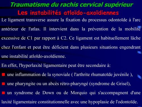 Les traumatismes du rachis de l'enfant