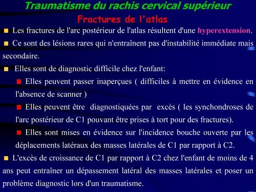 Les traumatismes du rachis de l'enfant