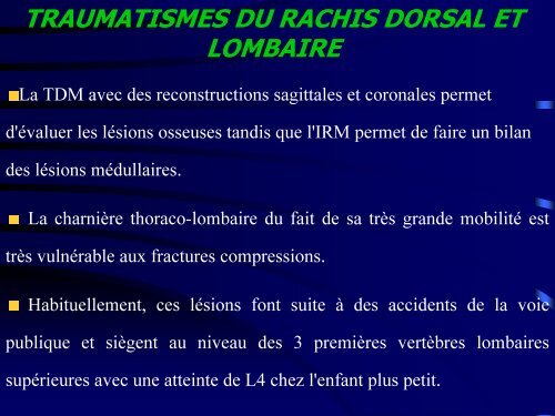 Les traumatismes du rachis de l'enfant