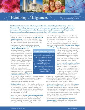 Hematologic Malignancies - Siteman Cancer Center