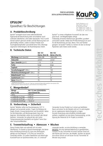 EPSILON® Epoxidharz für Beschichtungen - KauPo