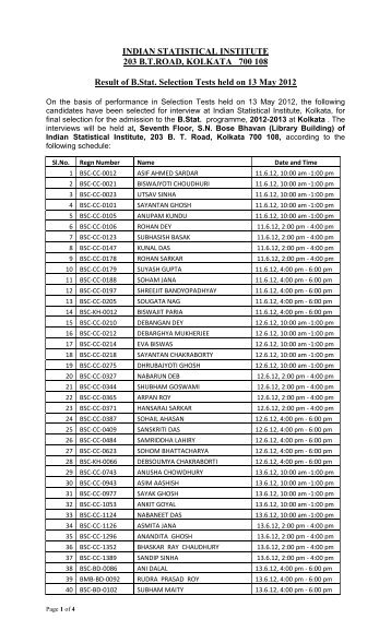 Are You suprised ? - Indian Statistical Institute