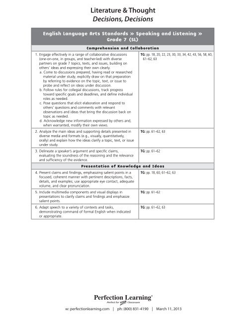 Decisions, Decisions - Perfection Learning