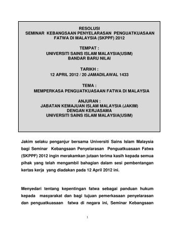 RESOLUSI SKPPF 2012 - Jabatan Kemajuan Islam Malaysia