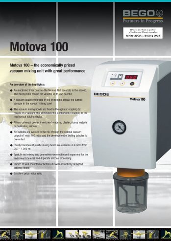 Motova 100 Brochure - Bego USA