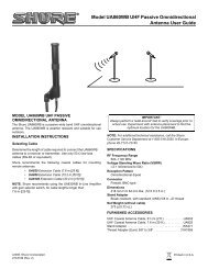 Shure UA860WB User Guide - Now Sound