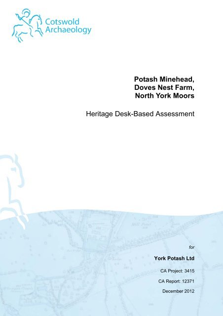 Potash Minehead, Doves Nest Farm, North York Moors Heritage ...