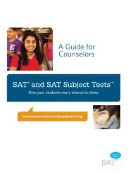 SATÂ® and SAT Subject Testsâ¢ - College Board