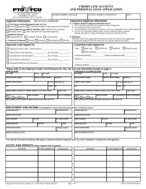 Apply for sale line of credit
