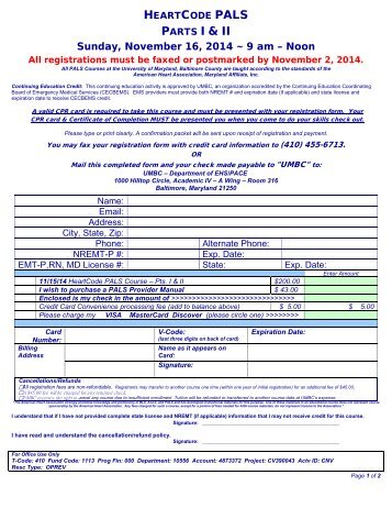 CPR Registration Form - UMBC Department of Emergency Health ...