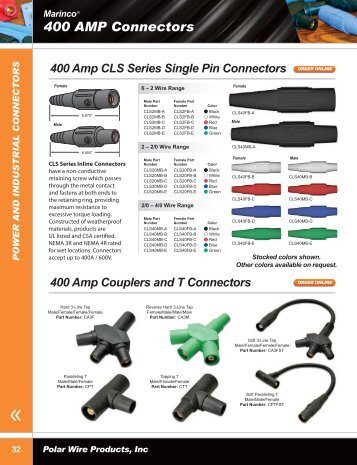 400 Amp Connectors pages 32-33 - Polar Wire Products