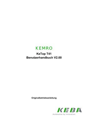 KeTop T41 Benutzerhandbuch V2.00 - Keba