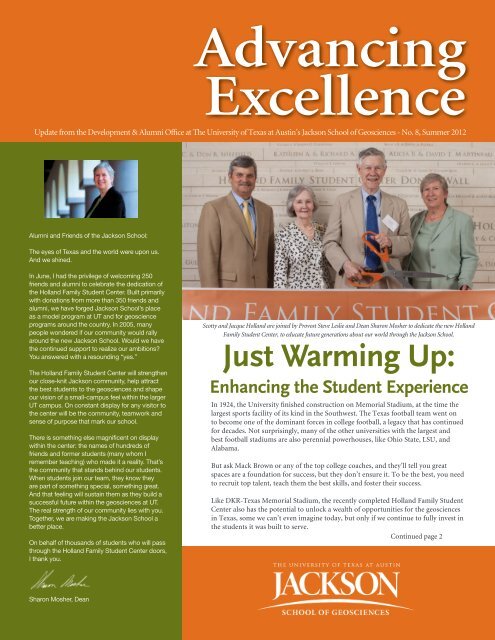 Advancing Excellence - Jackson School of Geosciences - The ...