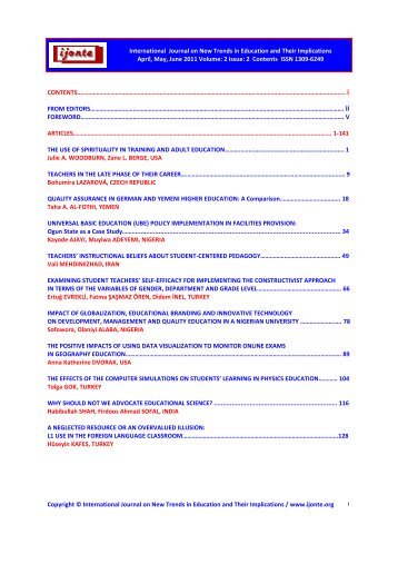 International Journal on New Trends in Education and Their ...