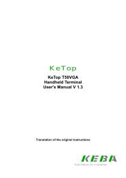 KeTop T50VGA Handheld Terminal User's Manual V 1.3 - Keba