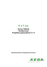 8 Bedienhinweise für das KeTop - Keba