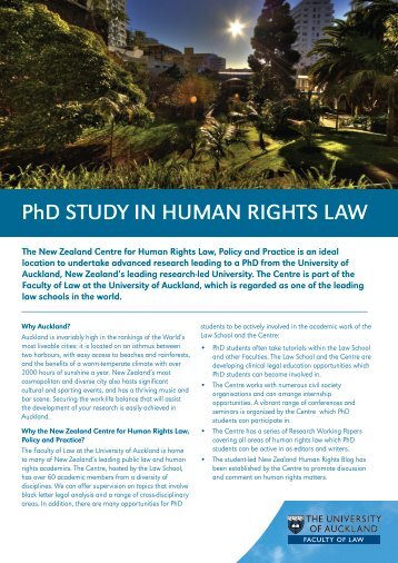 PhD STUDY IN HUMAN RIGHTS LAW - Faculty of Law - The ...