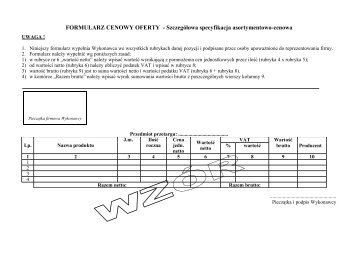 FORMULARZ CENOWY OFERTY - SzczegÃ³Åowa specyfikacja ...