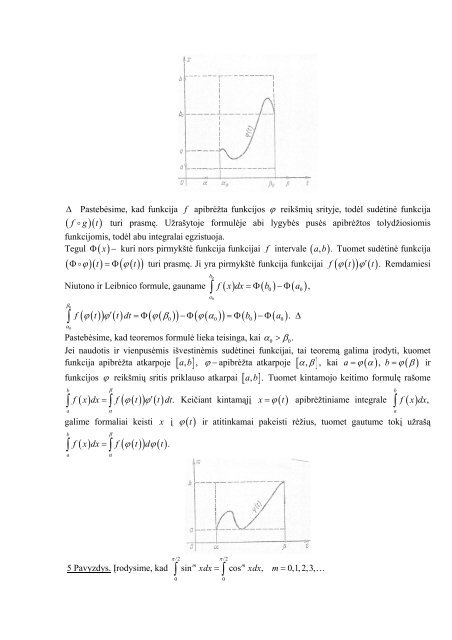 Integralas su kintamu viršutiniu rėžiu. Integravimo metodai. - Ututi