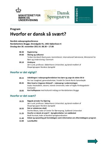 Konferenceprogram - Dansk SprognÃ¦vn