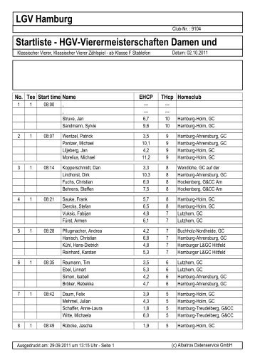 Startliste - HGV-Vierermeisterschaften  Damen und Herren im GC ...