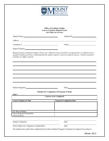 Leave of Absence Form and Policy