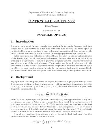 OPTICS LAB -ECEN 5606 - Loreti.it