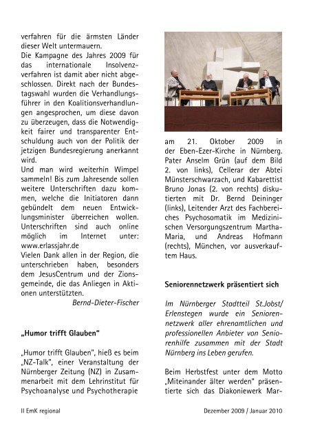 Gemeindebrief Dezember 2009 â€“ Januar 2010 - Zionsgemeinde