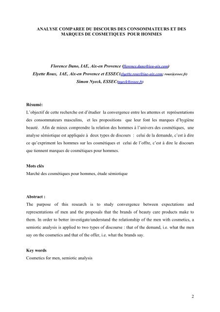 Analyse comparÃ©e du discours des consommateurs et des marques ...